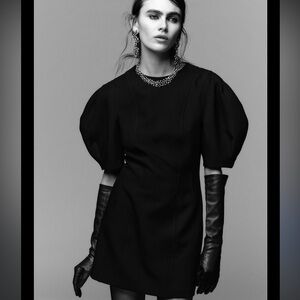 *NWT* ZARA- GREEN balloon sleeves mini dress